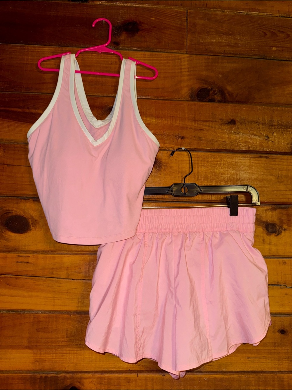 all in motion Pink Crop Tank & Matching Lounge Shorts Set